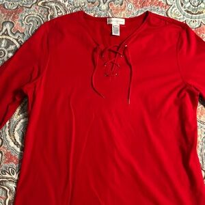 Womens Evan Picone Red Top sz XL